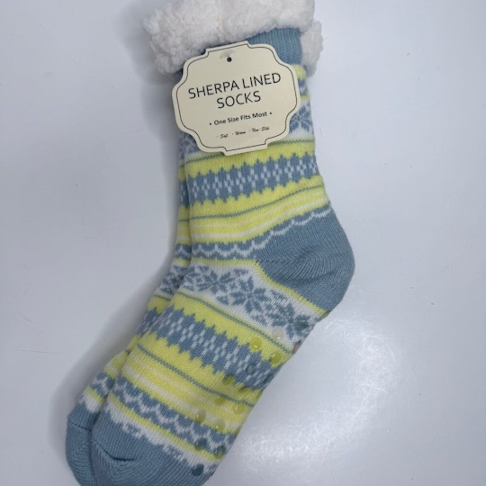 Comfy Mid-Calf Sherpa-Lined Slipper Socks with Non-Slip Dots - Picture 5 of 5